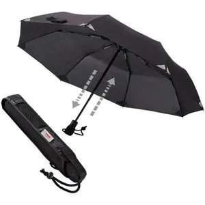 Euroschirm Regenschirm Light Trek Automatic SW REF - Taschenschirm mit Auf-Zu-Automatik, sturmfest und bis 110 km/h getestet. Ideal für Trekking und Outdoor-Aktivitäten, mit Hartschaum-Griff und integriertem Kompass.