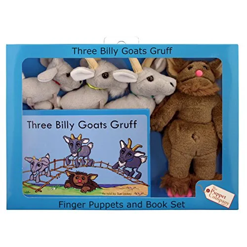 The Puppet Company Drei Billy Ziegen Gruff und Troll Fingerpuppe Traditionelles Geschichten-Set