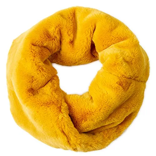 Caspar SC480 warmer eleganter Damen Winter Fell Loop Schal, Farbe:curry, Größe:One Size