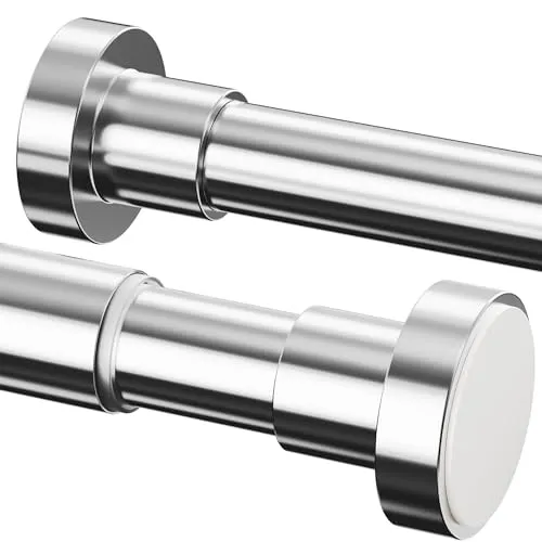 Stück Vorhangstange Ohne Bohren, Teleskopstange Zum Klemmen Mit Duschstange Zum Klemmen Für Bad & Ankleidezimmer (85-230cm, Ø32mm, Silber) 1