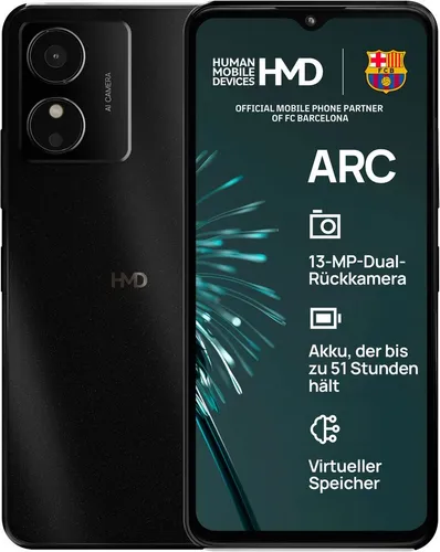 HMD Arc Smartphone 64 GB, Black - Smartphone mit 6.52