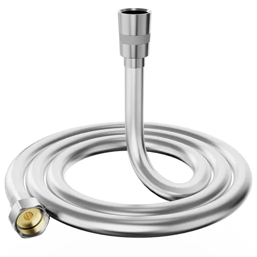 Duschschlauch 1,5 M, YUANNY Brauseschlauch mit Doppeltem Verdrehschutz und Anti-Knickschutz, Schlauch für Duschkopf Flexibel Brauseschlauch Messinganschlüssen， Universeller G1/2” Anschluss