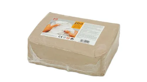 PLUS Modelliermasse sand, 5 kg - Lufttrocknend für kreative Projekte - Modelliermasse für Schule und Hobby, schwefelfrei und selbsthärtend. Ideal zum Modellieren, Bemalen und Lackieren ohne Brennen.