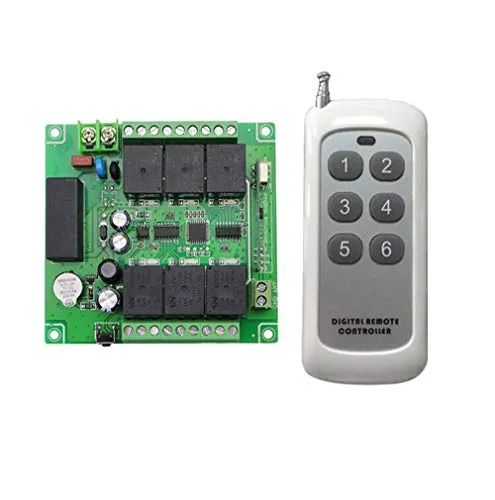 Kanal 230VAC Funk-Empfänger Funkfernsteuerung kabellose Fernbedienung Funksteuerung Garagentore Controller 10A 433MHz Licht Motor fernbedienung Schalter 6