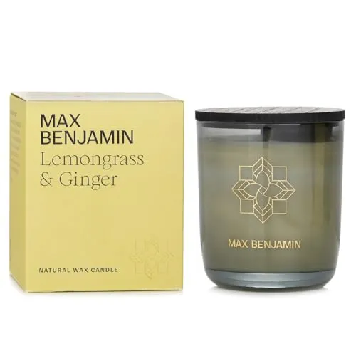 Max Benjamin Duftkerze Lemongrass & Ginger 210g - Kerzen im Glas, handgegossen aus 100% natürlichem Wachs für ein sauberes, rußfreies Abbrennen und eine Brenndauer von mindestens 50 Stunden.