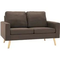 vidaXL 2-Sitzer-Sofa Braun Stoff - Bequeme 2-Sitzer-Sofa mit weichem Stoffbezug und dick gepolsterten Kissen für entspanntes Sitzen. Ideal für Wohnzimmer oder kleine Räume.