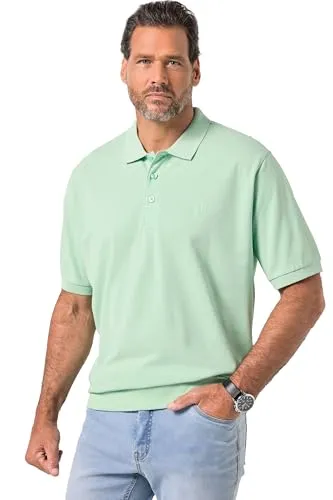 JP1880 Poloshirt Bauchfit Basic Halbarm Piqué grün 5XL von JP1880