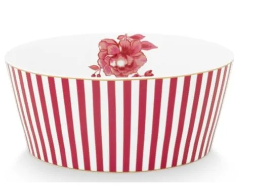 Pip Studio Royal Stripes Bowl Dark pink 15 cm in pink von Pip Studio