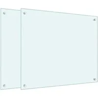 vidaXL Küchenrückwände 2 Stk. Weiß 70x60 cm Hartglas - Küchenarmaturen – Hochwertige Küchenrückwände aus stoßfestem Hartglas, idealer Spritzschutz und leicht zu reinigen, perfekt für moderne Küchen.
