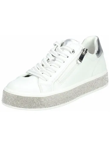 MARCO TOZZI Damen Sneaker 197 WHITE COMB - Komfort trifft Stil - Sneaker aus Kunstleder mit Reißverschluss und Feel Me Wechselfußbett für individuellen Tragekomfort. Ideal für einen lässigen Freizeitlook und nachhaltig designed.