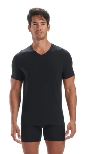 adidas Unterwäsche Tshirt (V-Ausschnitt, 4-Wege-Stretch) kürzarm schwarz Herren - 2 Stück, Größe: L