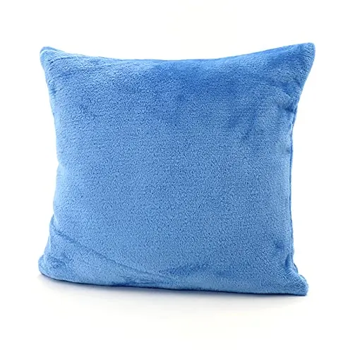 heimtexland ® Flanell Kuschel Kissen Super Soft Dekokissen Plüsch Typ380 Kissenhülle Hellblau 48x48 cm