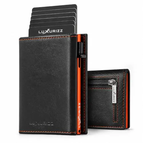 Luxurizz Slim Wallet mit RFID-Schutz in orange von Luxurizz