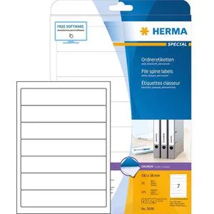 Herma Special 5090 Ordner-Etiketten 38x192 weiß, 175 Stück von HERMA