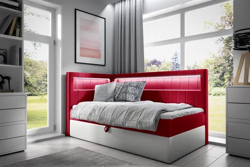 Boxspringbett Gästebett Kinderbett FABIAN Nr.3 in rot von Fun Möbel