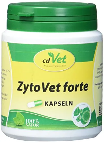 cdVet Naturprodukte ZytoVet forte 100 Kapseln - Hund, Katze - Ergänzungsfuttermittel - Unterstützung des Immunsystems - Autoimmunerkrankung - Zellstoffwechselprobleme - gesunde Zellen - Gesundheit -