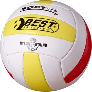 Best-Sporting Volleyball Soft Pro, 10130, Größe 5, weiß/gelb/rot, 280 Gramm, Trainingsball