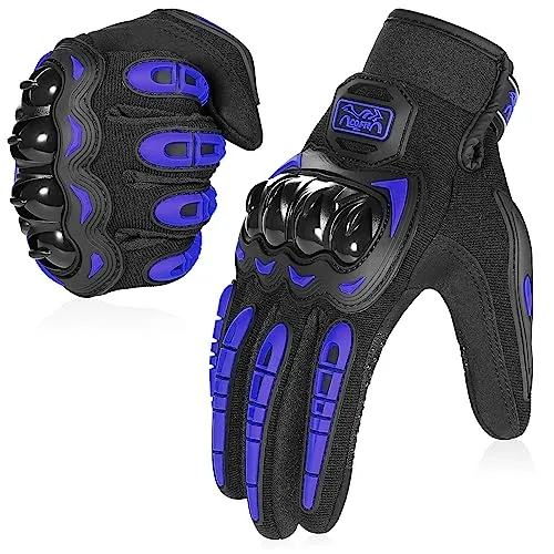 COFIT Motorrad Handschuhe, Touchscreen Motorradhandschuhe für Motorradrennen, Mountainbike, Motorcross, Klettern, Wandern und andere Outdoor Sportarten und Aktivitäten - Blau L