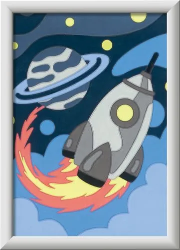 Ravensburger CreArt 20292 - Weltraumabenteuer - Malen nach Zahlen Weltall für Kinder ab 7 Jahre, Malset mit Rahmen, Pinsel und Acrylfarben, Geschenk für Jungen und Mädchen