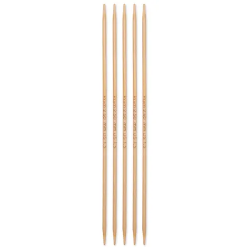 Prym 222201 Strumpfstricknadeln Prym 1530, 15 cm, 2,5 mm, Holzfarben