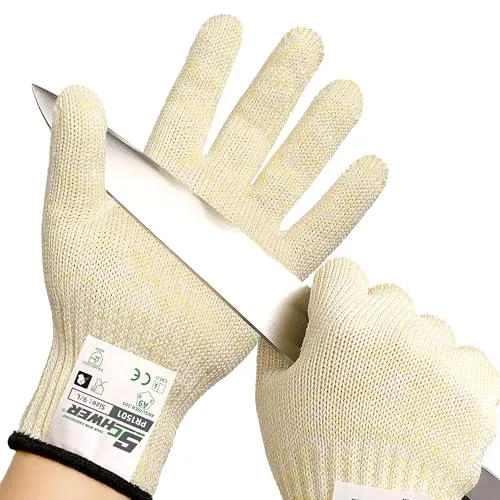 Schwer LEVEL A9/F Schnittschutzhandschuhe, ultimativer Schnittschutz nach den höchsten US-amerikanischen und europäischen Standards, PFAS-frei, zum Schneiden von Fleisch, Austernschütten(L,2pairs)