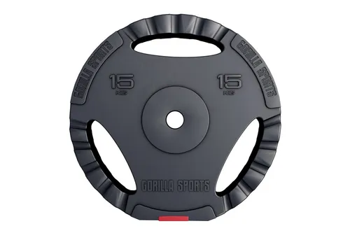 GORILLA SPORTS Hantelscheiben Einzeln/Set, Kunststoff Gewichtsscheiben, Ø 30/31mm Bohrung, Tri-Grip, Hantelscheiben-Set, von 1,25 kg bis 30 kg Gewichte - für Krafttraining