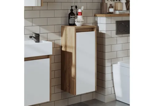 Roomart Badmöbel-Set LEO, stilvoll und funktional - Badmöbel-Set mit hochwertigem Waschbeckenunterschrank und Spiegelschrank, pflegeleicht und feuchtigkeitsbeständig – ideal für moderne Badezimmer.