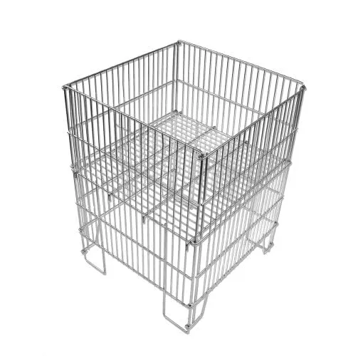 GERSO Höhenverstellbarer, platzsparender Aktionskorb 550 x 550 x 780 mm, glanzverzinkt, Verkaufsschütte aus Metall
