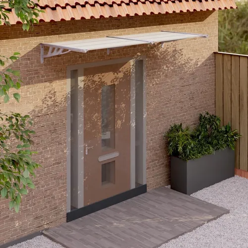 Maison Exclusive Türvordach Grau und Transparent 239x90 cm