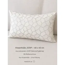 JOOP! Kissenhülle 60x40 cm mit Reißverschluss | Handgefertigt - Weiß