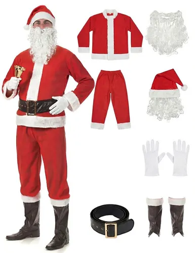 JADEO Kostüm Weihnachtsmann-Kostüm Nikolaus Adventskostüm rot-weiss
