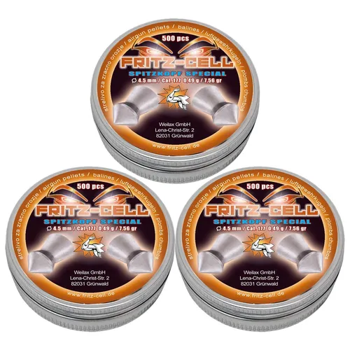 Fritz Cell Spitzkopf Special 4,5 mm Diabolos für Luftgewehr Luftpistole 3 x 500