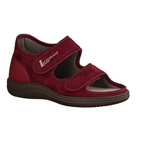 LIROMED 810 Bordo (rot) - geschlossener Hausschuh - Haus - hüttenschuhe Damen Hausschuhe, Rot, Gr. 43 EU