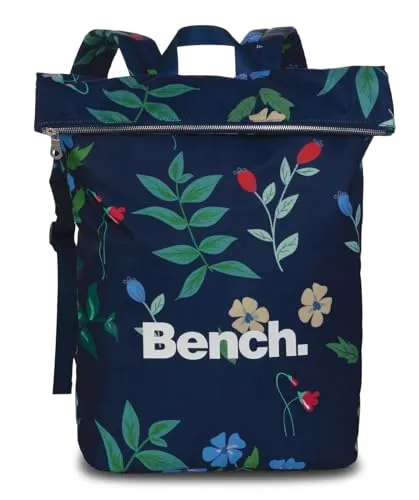 Bench City Girls Rucksack mit Laptopfach - Tagesrucksack für Damen und Jugendliche, aus robustem Nylon in Blau, ideal für Schule und Freizeit. Mit großem Hauptfach und Laptopfach für optimalen Schutz.