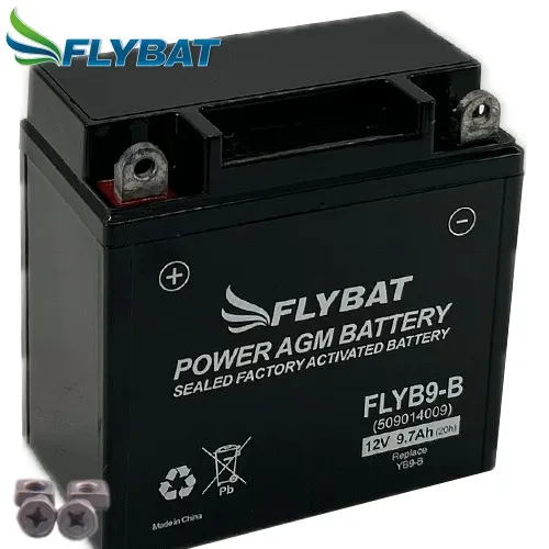 Batterie für Aprilia AF1 125 Sintesi EH 1988 FlyBat YB9-B AGM geschlossen