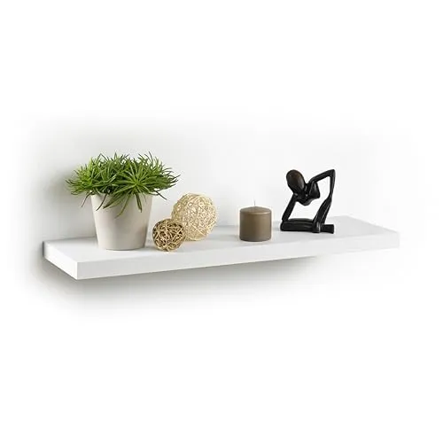 MDF Wandregal Modul'Home – 75 cm, weiß/schwarz, max. 30 kg Tragkraft