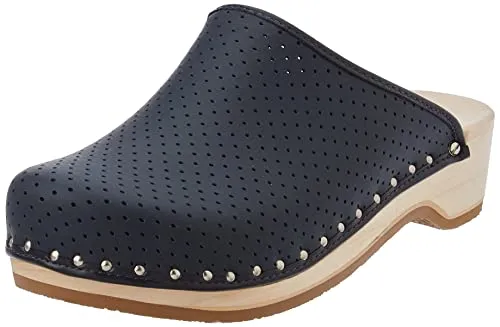 Berkemann Standard-Toeffler Clogs Unisex-Erwachsene, Blau, 43 1/3 EU - Bequeme Clogs aus perforiertem Leder für optimale Atmungsaktivität, mit schockabsorbierender Zwischensohle und original 5-Phasen-Fußbett für höchsten Tragekomfort.
