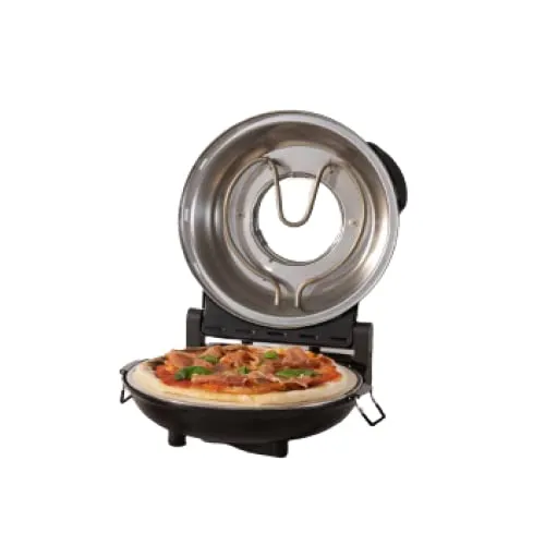 CREATE Elektrischer Pizzaofen in Schwarz – Kompakter Küchenhelfer für perfekte Pizzen