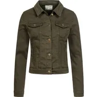 Rock Creek Damen Jeansjacke Dunkelgrün - Klassische Damen Jeansjacke von Rock Creek mit geradem Schnitt und zwei Brusttaschen. Ideal für lässige Casual-Looks, perfekt kombinierbar mit Jeans und T-Shirt.