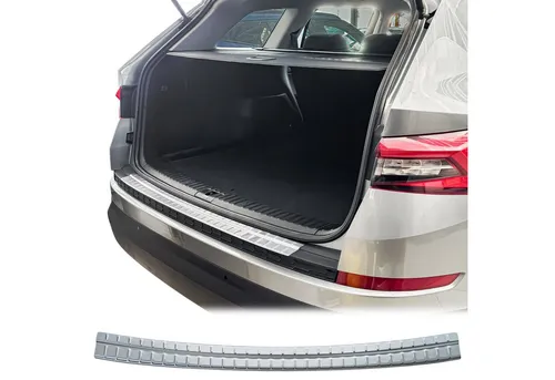 RECAMBO Ladekantenschutz für Skoda Kodiaq I - Abdeckblenden für Kofferraum, aus hochwertigem V2A Edelstahl, rostfrei und passgenau, schützt optimal vor Schäden und verleiht Ihrem Fahrzeug eine exklusive Optik.