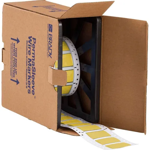 Brady, HX-750-2-YL, B-7642, Heatex Schrumpfschlauch 2:1, Gelb, 50 x 31,4mm, für Kabeldurchmesser von 9,53