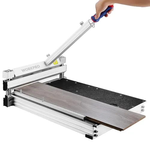 WORKPRO Laminatschneider 340 mm - Präzision für Laminat und Vinyl - Laminatschneider mit 340 mm Schnittbreite und einstellbarem Schnittwinkel. Ideal für verschiedene Bodenbeläge, ergonomischer Griff für Komfort und Stabilität.