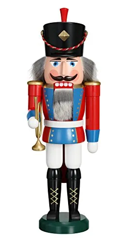 Seiffener Volkskunst Nussknacker Trompeter, 39 cm in rot von Seiffener Volkskunst