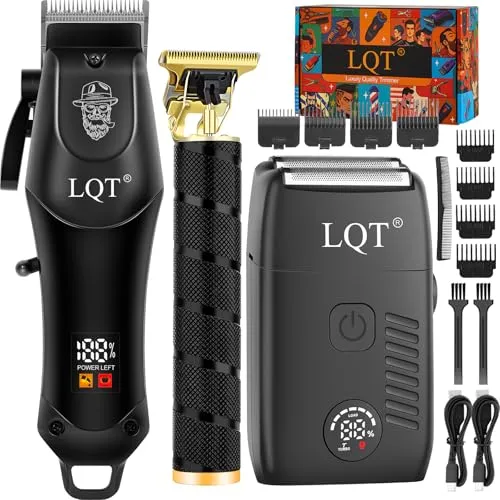 LQT Haarschneidemaschine für Männer Professionell, Bartschneider Kits & Sets, Elektrorasierer, Haarschneidemaschine & Trimmer Keramik T-Klinge, für Barbier, Weihnachtsgeschenke für Männer (Schwarz)