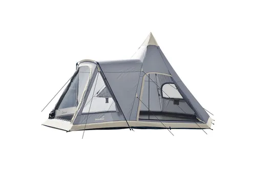 Skandika Tipi-Zelt 460 Protect Plus - Gerumiges Campingzelt fr 6 Personen  - Zelt fr 6 Personen mit eingenhtem Zeltboden und 3000 mm Wassersule,  ideal fr Outdoor-Abenteuer und UV-Schutz 50+ | Testberichte.de