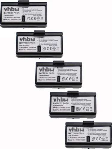 vhbw 5x Akku kompatibel mit Sennheiser Audioport A1, A100A, HDE1030, H200 HDI452-P, H200, H100 Wireless Headset Kopfhörer (60 mAh, 2,4 V, NiMH)