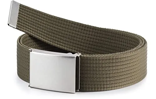 Ladeheid Herren Gürtel männlich Stoffgürtel Sackleinen P90 (Olivgrün, 180 cm x 4 cm)