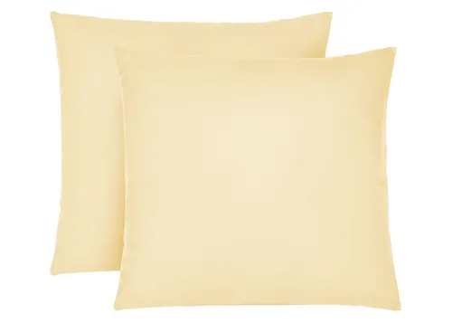 Biberna Kissenbezug Zitrone 40 x 40 cm 2 Stück Feinjersey 100% Baumwolle