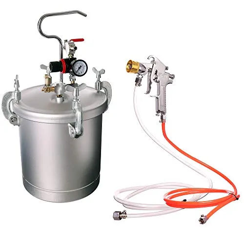 Farbspritzpistole 10 L mit Druckbehälter - Lackierpistolen-System mit 10 l Druckbehälter für effizientes Arbeiten, ideal für große Flächen ohne ständiges Nachfüllen und mit einstellbarem Arbeitsdruck.
