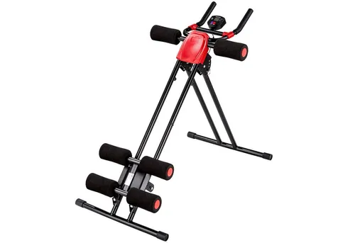 TecTake Bauchtrainer mit Trainingscomputer - schwarz/rot 402408 - Fahrradergometer für effektives Bauchtraining, 5-fach verstellbar und platzsparend zusammenklappbar. Trainiere bequem von zuhause und steigere deine Fitness in nur wenigen Minuten täglich.